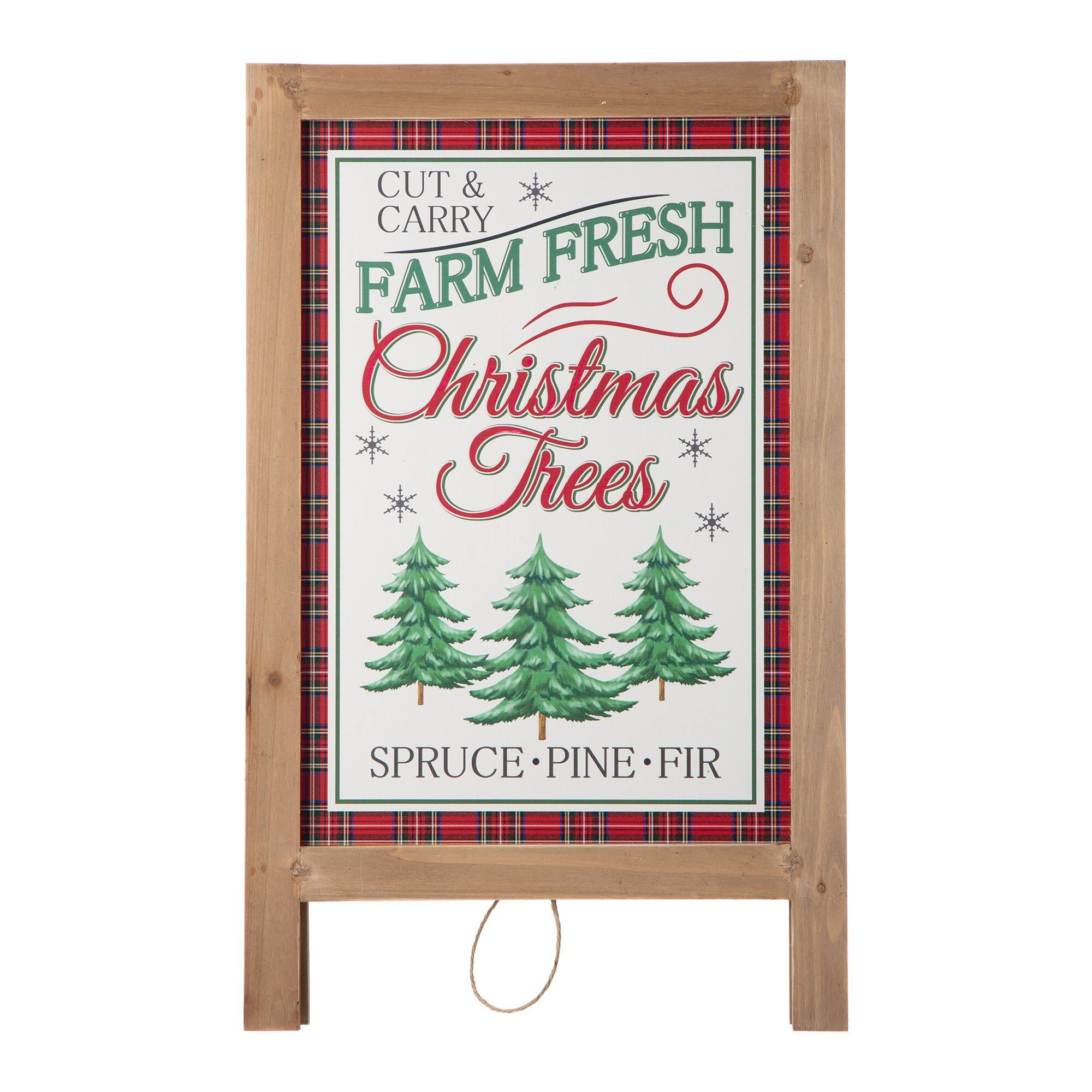 Glitzhome® 24" Wooden Christmas Trees Porch Sign
